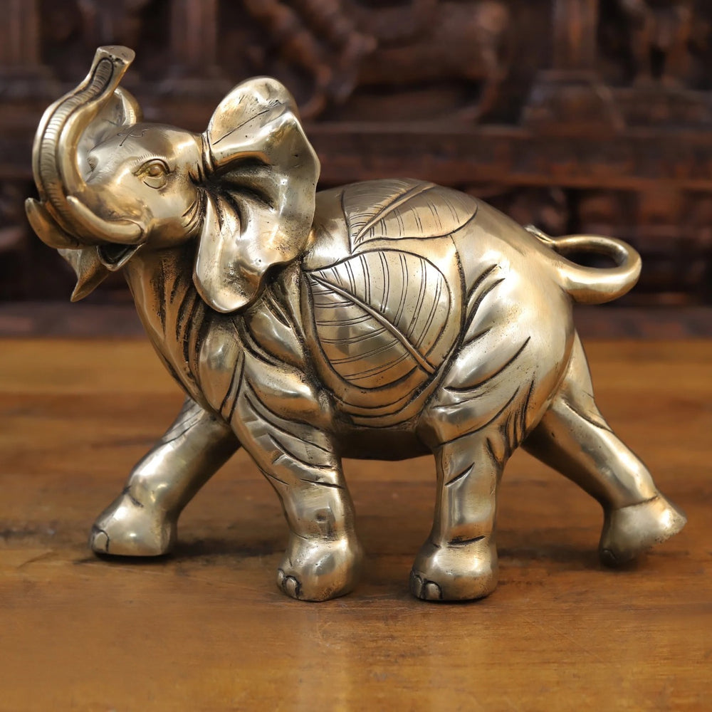 Brass Elephant Sculpture (Height :10 Inches)