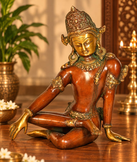 Brass Lord Indra Dev Statue for Vastu and Traditional Décor (Height: 10 Inches)