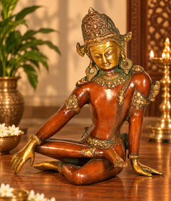 Brass Lord Indra Dev Statue for Vastu and Traditional Décor (Height: 10 Inches)