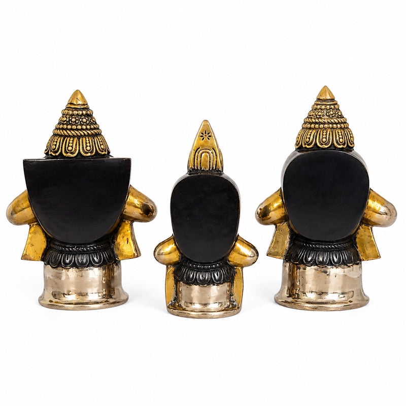 Brass Lord Jagannath, Balabhadra & Subhadra Idol Set (Height: 18 Inches)