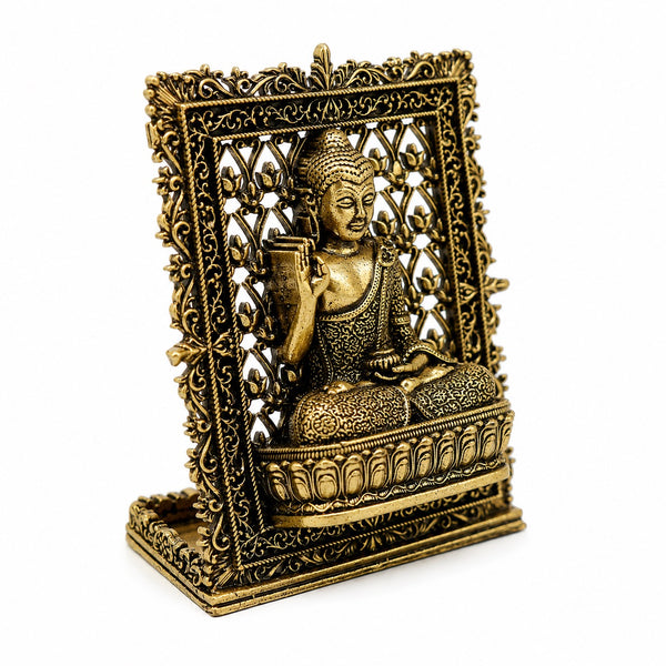 Superfine Brass Buddha Panel – Suitable for Car Dashboard with Fine Detailing (Height:3 Inches) Entryway Setting
