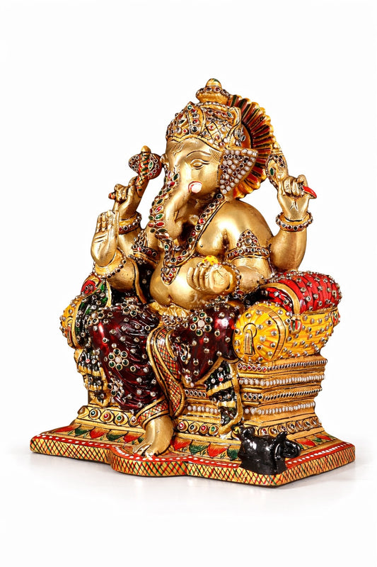 Brass Ganesha Idol (Height : 10 Inches)