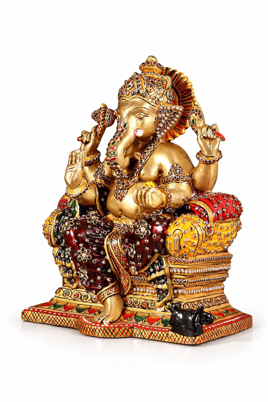 Brass Ganesha Idol (Height : 10 Inches) Craft Detail