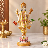 Resin Lord Dhanvantari Statue for Pooja Room | Dhanvantari Idol for Home Temple | Hindu God Statue for Spiritual & Home Décor (Height:8 Inches)