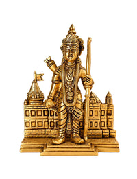 Pure Brass Standing Ram Idol | Detailed Lord Ram Statue (Height: 7.09 Inches)