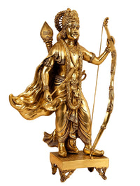 Pure Brass Ram Lalla Idol | Grand Detailed Lord Ram Statue (Height: 27 Inches)