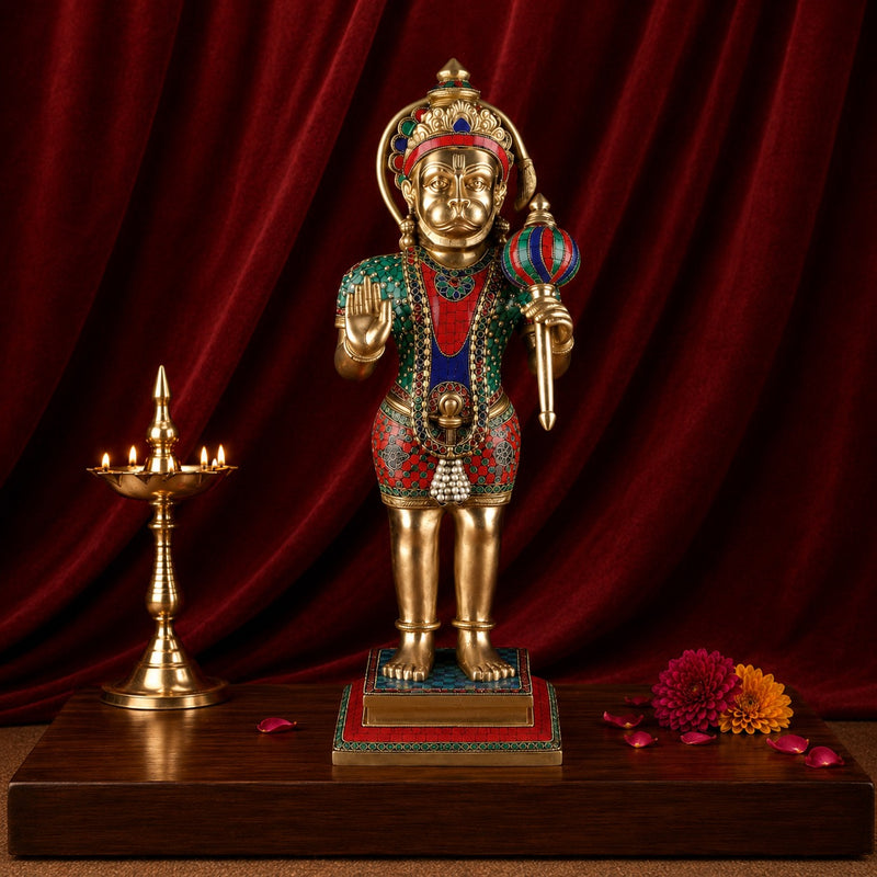Brass Lord Hanumanji Sculpture (Height:23 Inches)