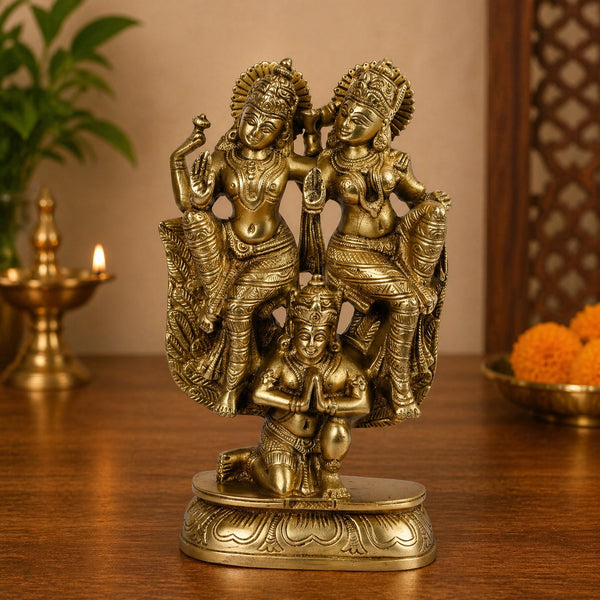 Brass Lakshmi Vishnu Riding on Garuda Idol – Lakshmi Narayan Decorative Statue for Home & Temple Décor (Height:8.5 Inches)
