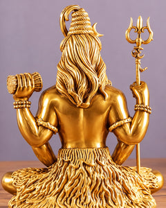 Brass Golden Superfine Lord Shiva in Dhyaan Mudra Murti (Height:6 Inches)
