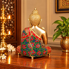 Brass Buddha Idol – Meditation & Spiritual Décor (Height:11 Inches)