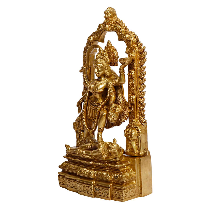 Brass Goddess Kali Idol (Kaali Maa / Kalka Maa) – Sacred Statue for Home Temple, Navratri & Festive Pooja | Ideal Spiritual Gift (Height:10.5 Inches)