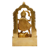 Goldfarbene Kali-Idol-Statue von hinten, bogenförmiger Rahmen mit Schmuckdetails
