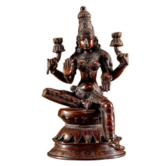 Handmade Brass Goddess Lakshmi Statue – A Timeless Symbol of Prosperity & Grace (Height: 12 Inches)