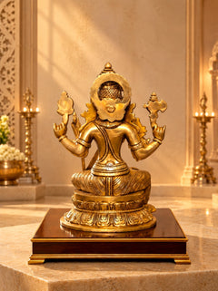 Brass Rajarajeshwari Devi Idol – Tripura Sundari, Lalita Devi & Shodashi | Sri Vidya Temple Décor (Height: 10.5 Inches)