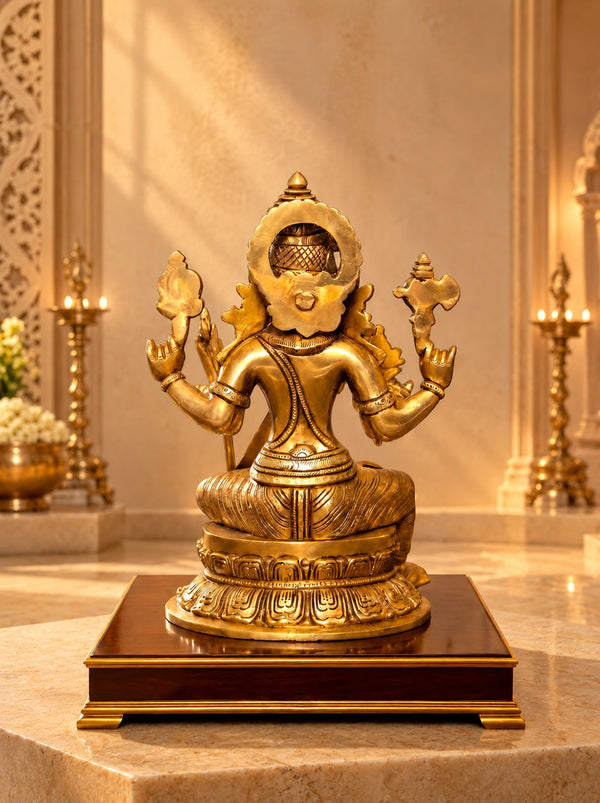Brass Rajarajeshwari Devi Idol – Tripura Sundari, Lalita Devi & Shodashi | Sri Vidya Temple Décor (Height: 10.5 Inches) Study Setting