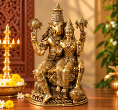 Brass Varaha Lakshmi Statue with Bhudevi – Lord Vishnu’s Varaha Avatar, Traditional Hindu Idol for Home Temple, Mandir & Pooja Décor (Height: 6 Inches)