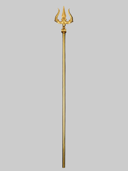 ￼Brass Large Lord Shiva's Trishul (Height: 69 Inches)