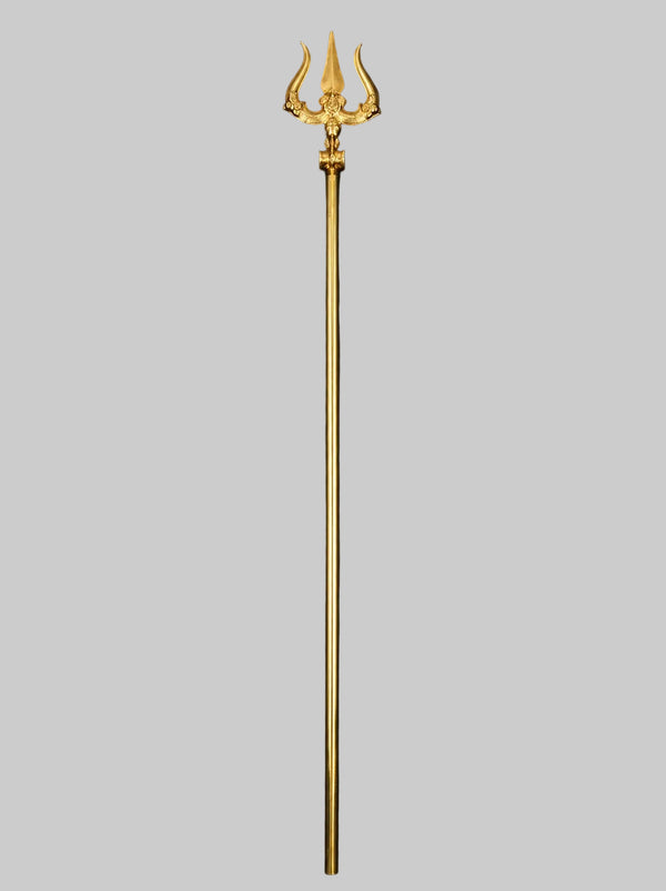 ￼Brass Large Lord Shiva's Trishul (Height: 69 Inches)