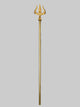 Brass trishul with three-tined top and long straight shaft