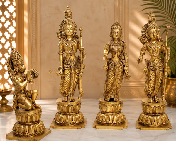 Brass Handmade Rama Darbar Murti (Height: 24 Inches)