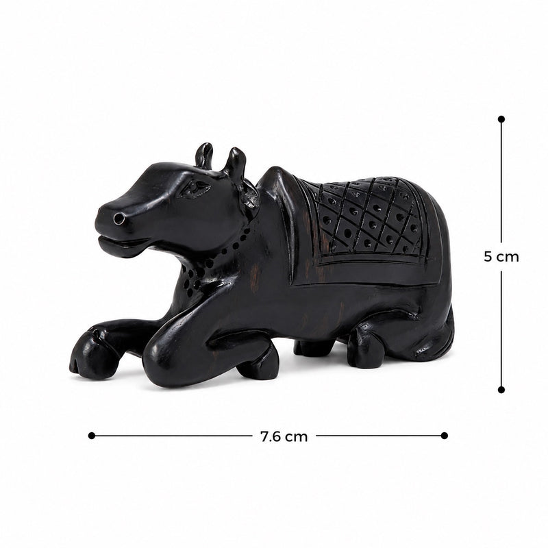 Authentic Karungali Nandi Bull Figurine (Height :3 Inches)