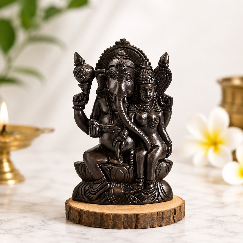 Authentic Karungali Ucchista Ganapati Statue for Home Temple