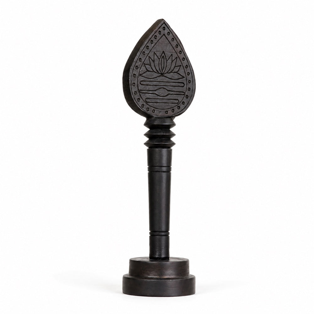 Sacred Hindu Karungali Vel with Base | Murugan Vel | Natural Ebony Wood