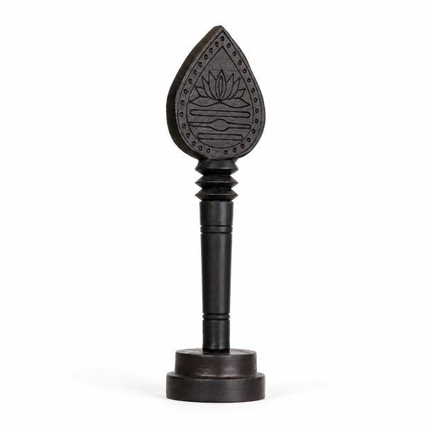 Sacred Hindu Karungali Vel with Base | Murugan Vel | Natural Ebony Wood