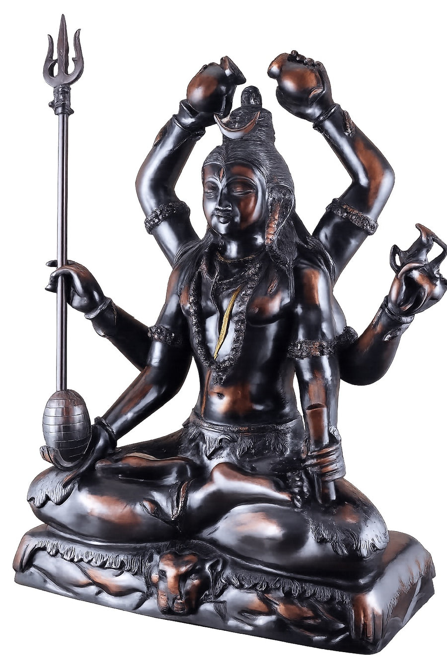 Superfine Brass Six-Armed Lord Shiva Statue (Height: 30 Inches) Craft Detail