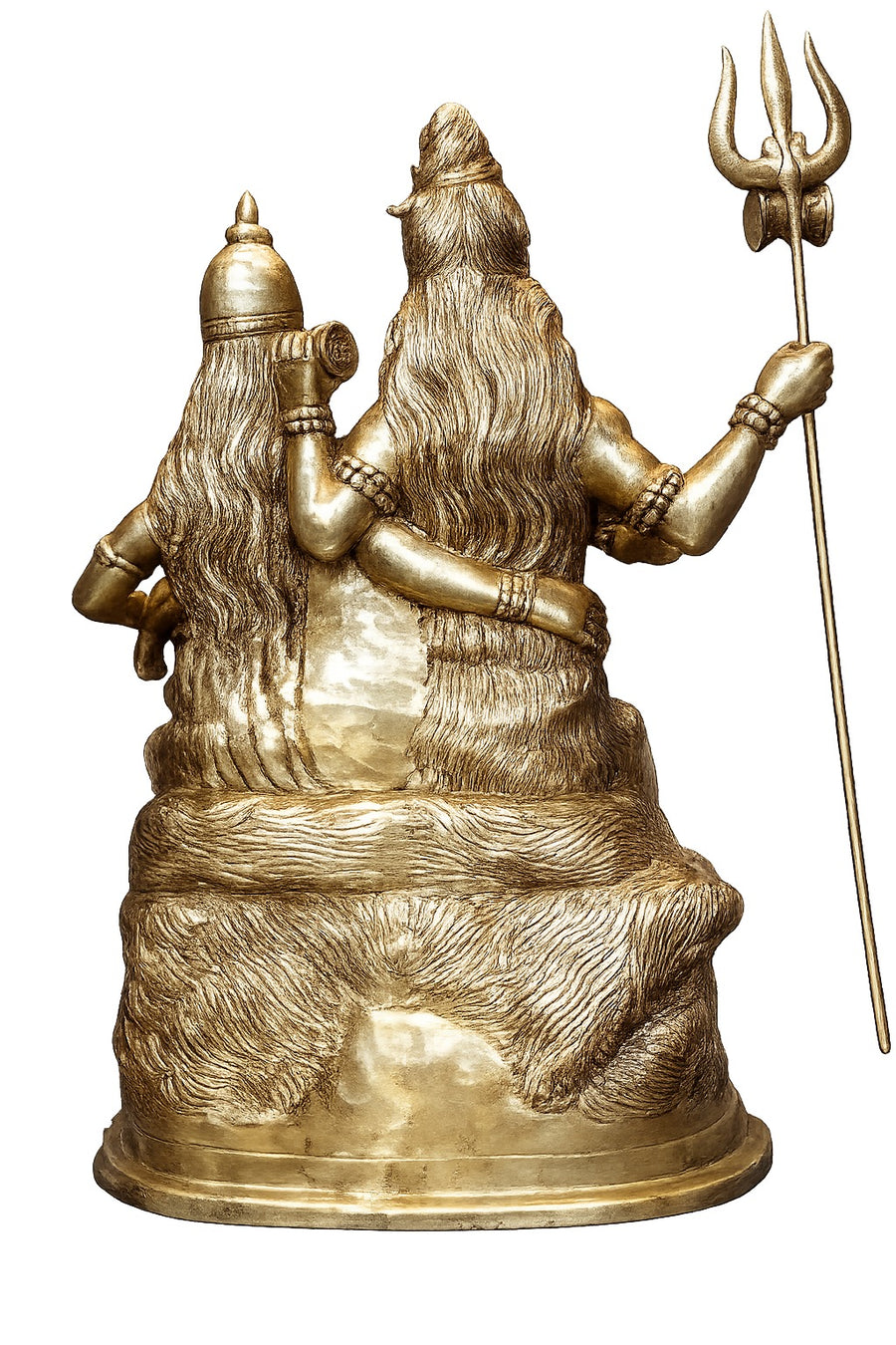 Exquisite Pure Brass Shiv Parivar Idol for Home & Temple (Height: 27 Inches) Craft Detail