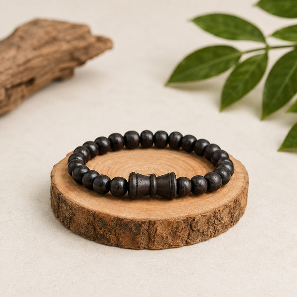 Karungali Mala Bracelet with Damru Pendant