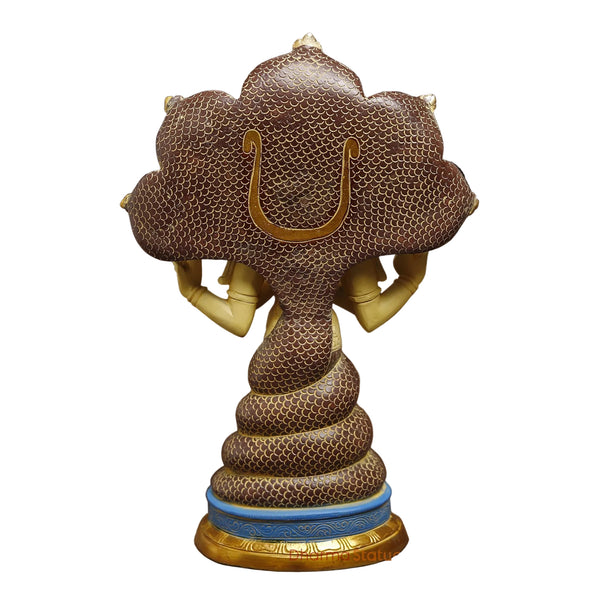 Brass Patanjali Statue-Golden, Copper & Blue Finish (Height : 15 Inches) Study Setting