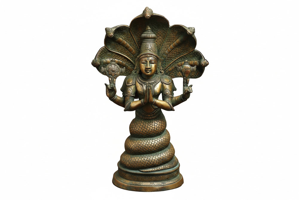 Brass Patanjali Statue-Antique Golden (Height : 16 Inches)