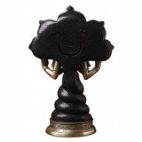 Patanjali yoga statue, back view with textured black torso and gold base.