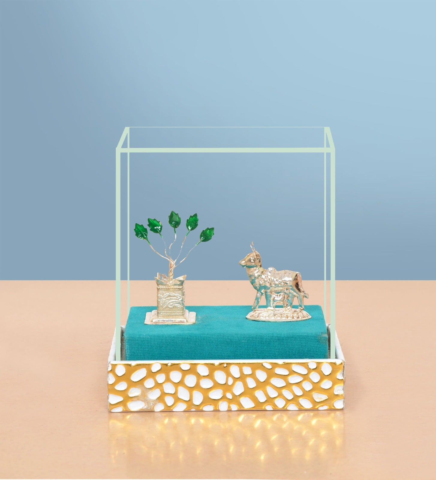 AONA Kamdhenu Cow with Tulsi Plant Symbol of Purity and Prosperity 