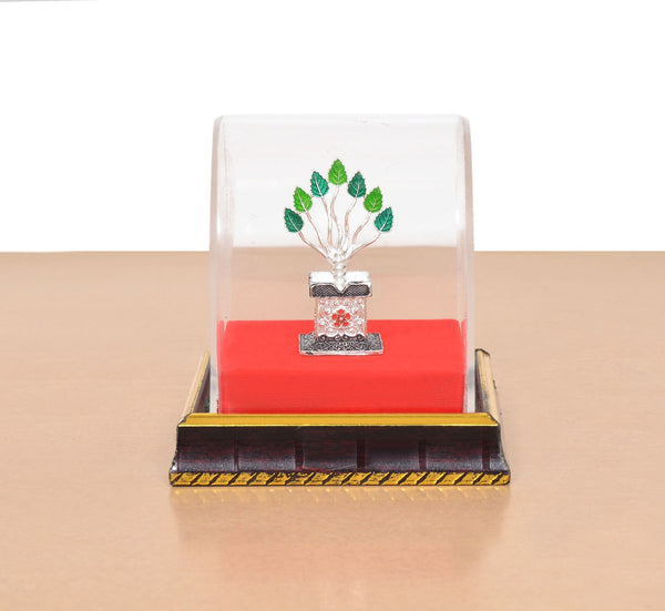White Metal Tulsi Plant Idol Symbol of Purity and Spiritual Harmony (Height : 4 Inches) Entryway Setting