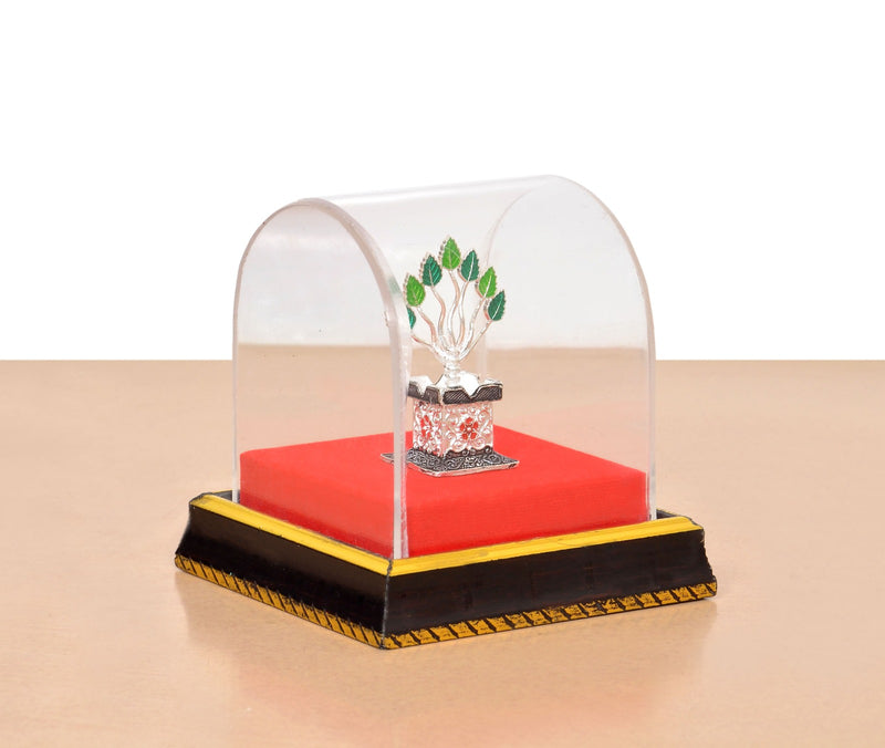 White Metal Tulsi Plant Idol Symbol of Purity and Spiritual Harmony (Height : 4 Inches)