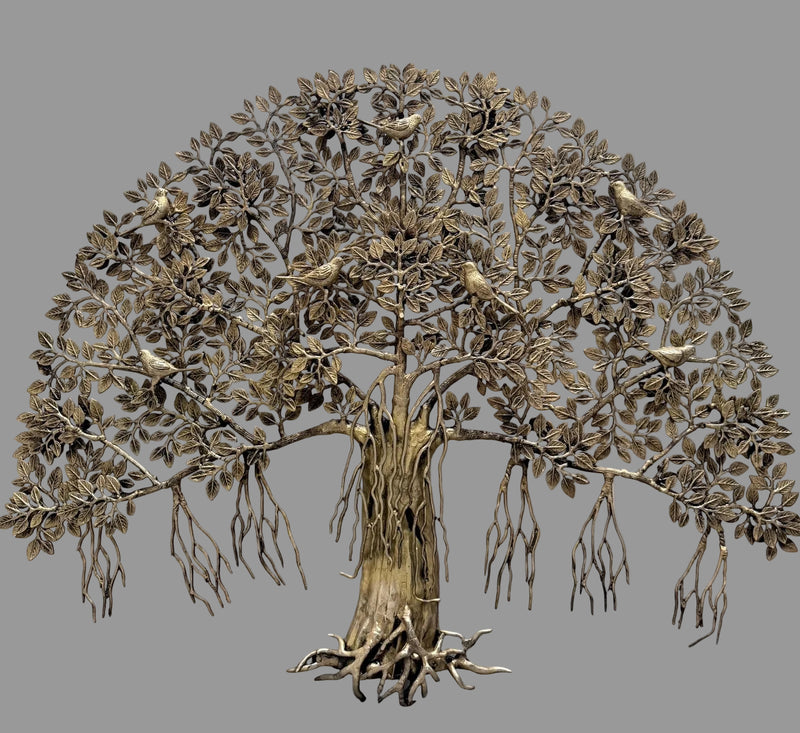 Brass Tree of Life (Kalpavriksha) | Smooth-Finish Hanging (Height: 36 Inches)