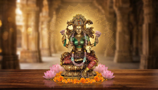 Resin Goddess Lakshmi Idol (Height :9 Inches)