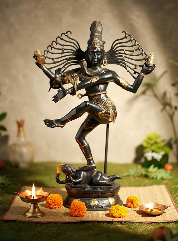 Brass Colossal Size Dancing Shiva Nataraja Sculpture (Height: 57 Inches)