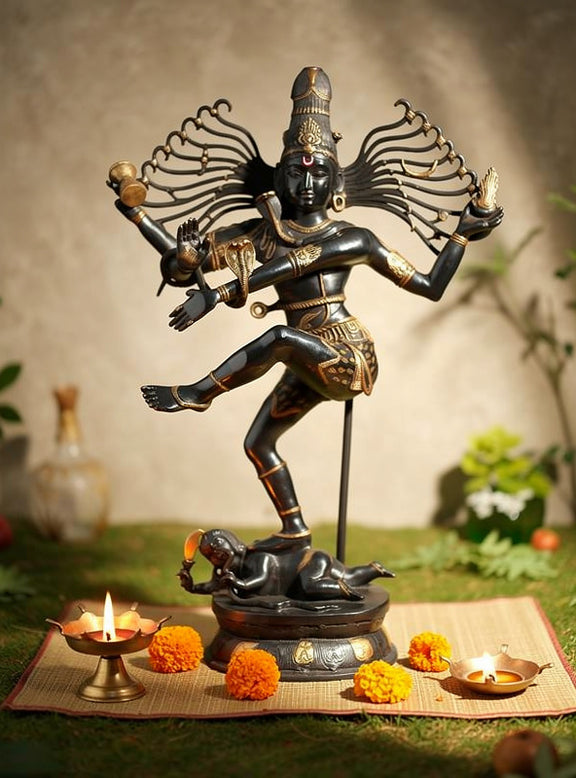 AONA Brass Colossal Size Dancing Shiva Nataraja Sculpture (Height: 57 Inches)