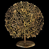 Goldene Baum-Skulptur mit rundem Sockel