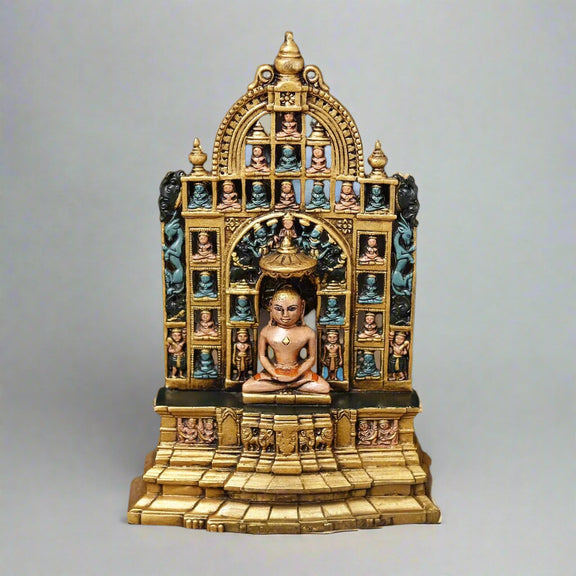 AONA Brass Mahavir Swami 24 Tirthankar Hand Painted 