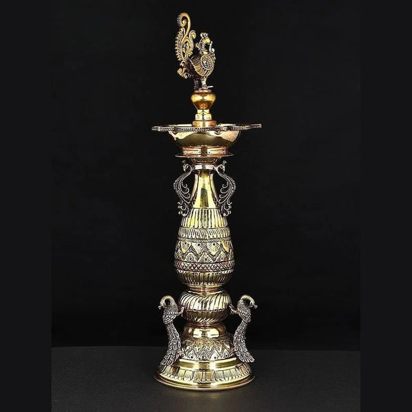 Superfine Brass Designer Peacock Lamp (Height :16 Inches) Entryway Setting