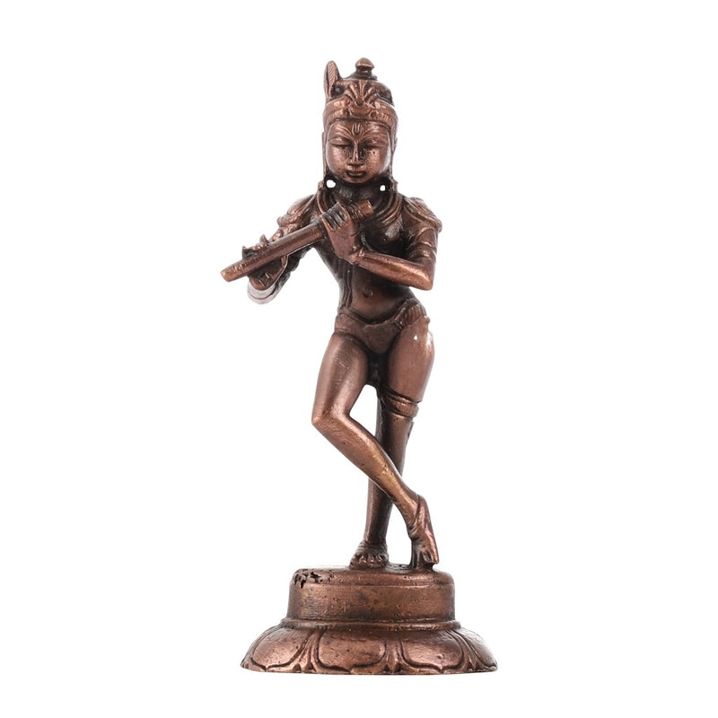 Copper Krishna Murti (Height 4.5 inch)