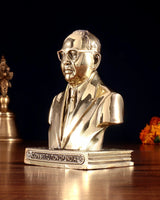 Brass B. R. Ambedkar statue, side angle, 'Constitution of India' base, 4 in