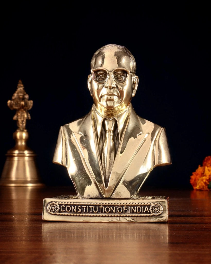 Superfine Brass Shri B. R. Ambedkar Statue with Constitution Carvings (Height :4 Inches)