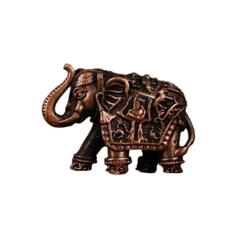 Pure Copper miniature Elephant Idol (Height: 1 Inch) Craft Detail