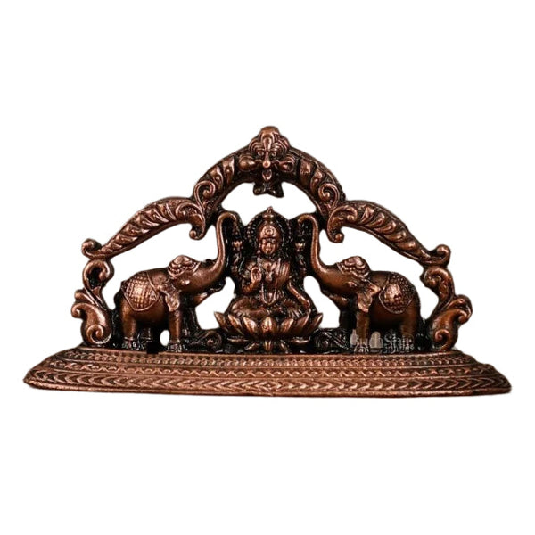 Pure Copper Gajalakshmi Idol (Height: 1.5 Inch) Mandir Setting