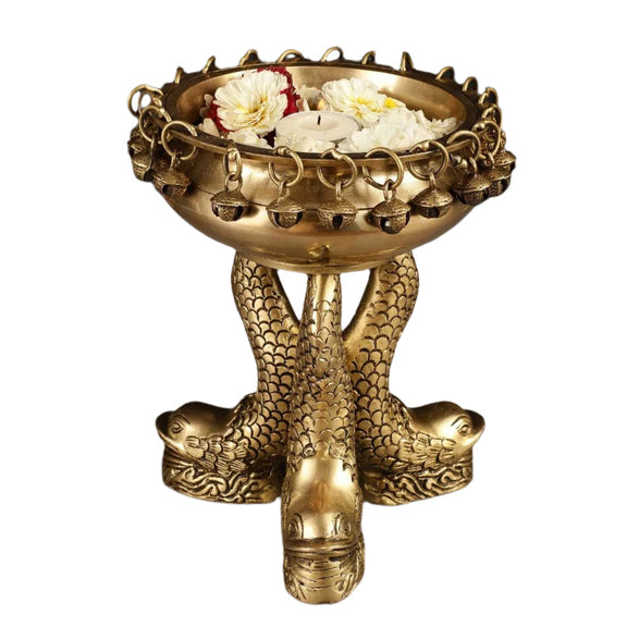 AONA Brass Vastu Urli with Fish Legs